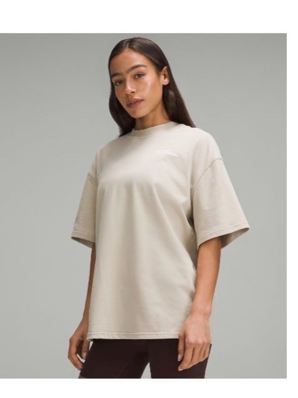 Lululemon Brushed Heavyweight Cotton Crewneck Tshirt in Mojave Tan